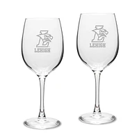 Lehigh Mountain Hawks 16oz. 2-Piece Traditional White Wine Glass Set