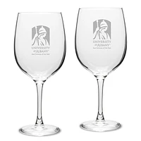 UAlbany Great Danes 19oz. 2-Piece Traditional Robusto Red Wine Table Glass Set
