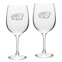 Binghamton Bearcats 19oz. 2-Piece Traditional Robusto Red Wine Table Glass Set