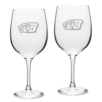 Binghamton Bearcats 19oz. 2-Piece Traditional Robusto Red Wine Table Glass Set