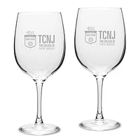College of New Jersey Lions 19oz. 2-Piece Traditional Robusto Red Wine Table Glass Set