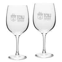 College of New Jersey Lions 19oz. 2-Piece Traditional Robusto Red Wine Table Glass Set