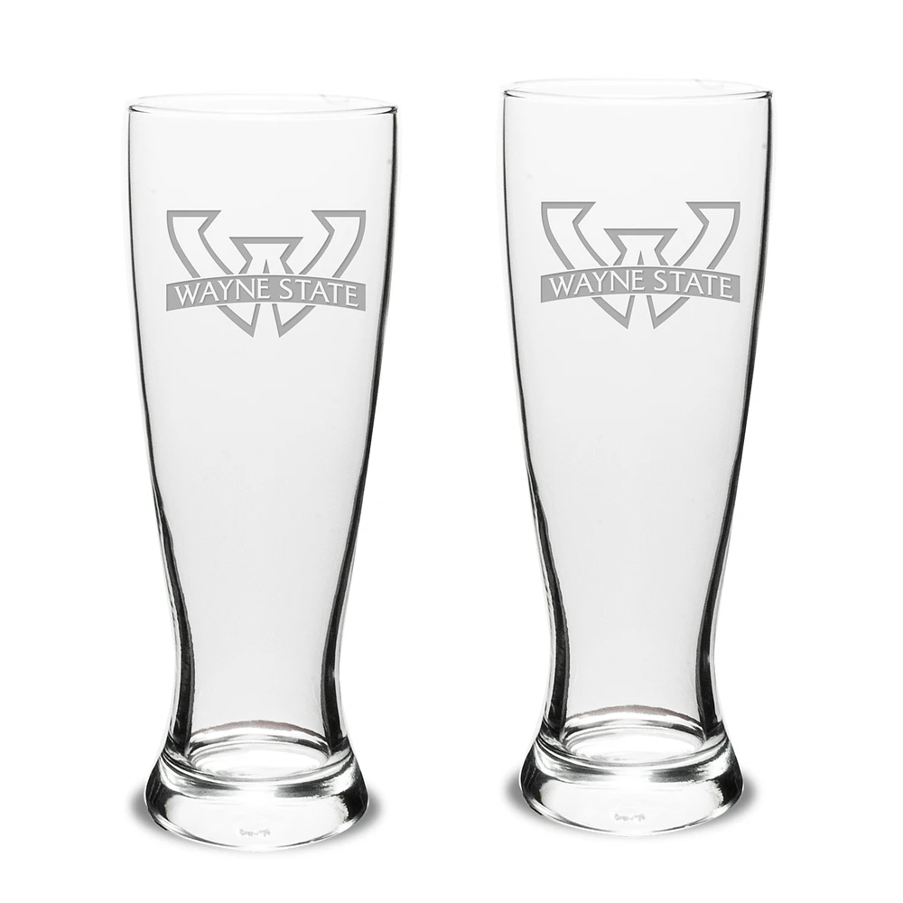 Wayne State Warriors 23oz. 2-Piece Stylish University Pilsner Set
