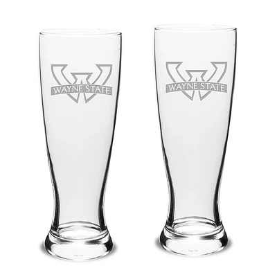 Wayne State Warriors 23oz. 2-Piece Stylish University Pilsner Set