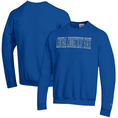 Men's Champion Royal Central Connecticut State Blue Devils Eco Powerblend Crewneck Pullover Sweatshirt