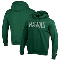 Men's Champion Green Hawaii Warriors Eco Powerblend Pullover Hoodie