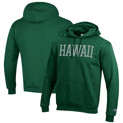 Men's Champion Green Hawaii Warriors Eco Powerblend Pullover Hoodie