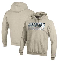Men's Champion Oatmeal Jackson State Tigers Eco Powerblend Pullover Hoodie