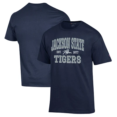 Men's Champion Navy Jackson State Tigers Jersey Wordmark T-Shirt