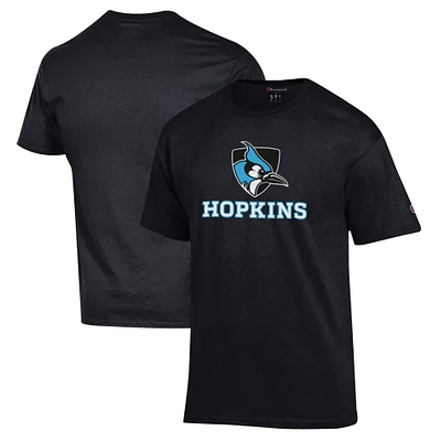 Men's Champion Black Johns Hopkins Blue Jays Jersey T-Shirt