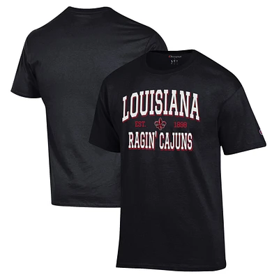 Men's Champion Black Louisiana Ragin' Cajuns Jersey T-Shirt