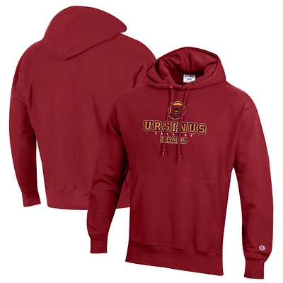 Men's Champion Red Ursinus Bears Reverse Weave Pullover Hoodie