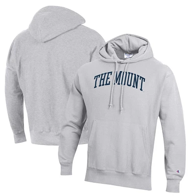 Men's Champion Gray Mount St. Mary's Mountaineers Reverse Weave Pullover Hoodie