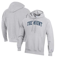 Men's Champion Gray Mount St. Mary's Mountaineers Reverse Weave Pullover Hoodie