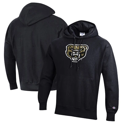 Men's Champion Black Oakland Golden Grizzlies Reverse Weave Pullover Hoodie