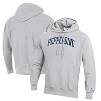 Men's Champion Gray Pepperdine Waves Reverse Weave Pullover Hoodie