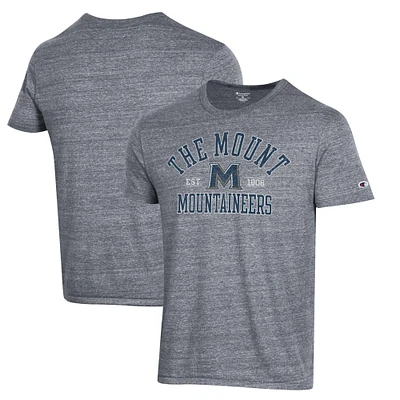 Men's Champion Gray Mount St. Mary's Mountaineers Ultimate Tri-Blend T-Shirt