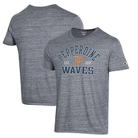 Men's Champion Gray Pepperdine Waves Ultimate Tri-Blend T-Shirt