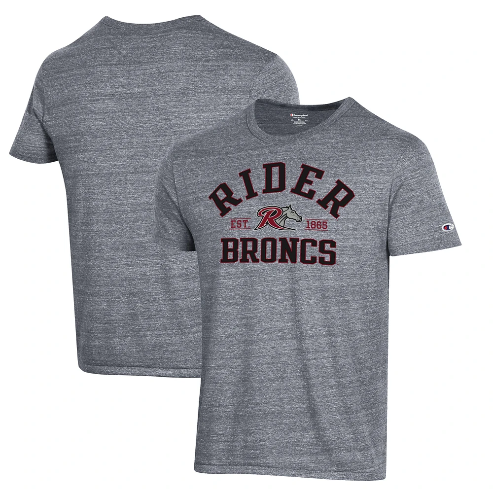 Men's Champion Gray Rider Broncs Ultimate Tri-Blend T-Shirt