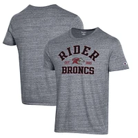Men's Champion Gray Rider Broncs Ultimate Tri-Blend T-Shirt