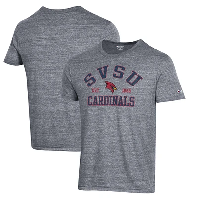Men's Champion Gray Saginaw Valley State Cardinals Ultimate Tri-Blend T-Shirt