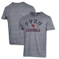 Men's Champion Gray Saginaw Valley State Cardinals Ultimate Tri-Blend T-Shirt