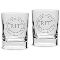 Rochester Institute of Technology Tigers 11.75 oz. 2-Piece Square Double Old Fashion Glass Set