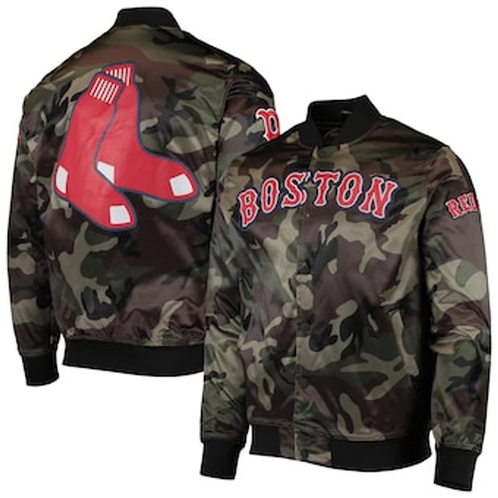 Men's Pro Standard Camo Boston Red Sox Satin Full-Snap Jacket