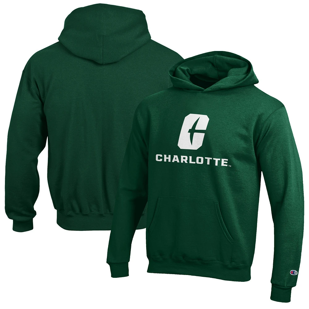Youth Champion Green Charlotte 49ers Eco Powerblend Pullover Hoodie