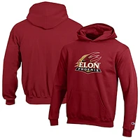 Youth Champion Maroon Elon Phoenix Eco Powerblend Pullover Hoodie