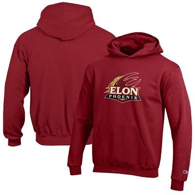 Youth Champion Maroon Elon Phoenix Eco Powerblend Pullover Hoodie