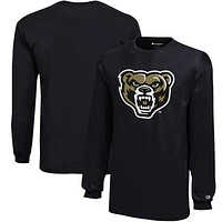 Youth Champion Black Oakland Golden Grizzlies Jersey Long Sleeve T-Shirt