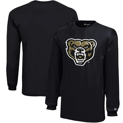 Youth Champion Black Oakland Golden Grizzlies Jersey Long Sleeve T-Shirt