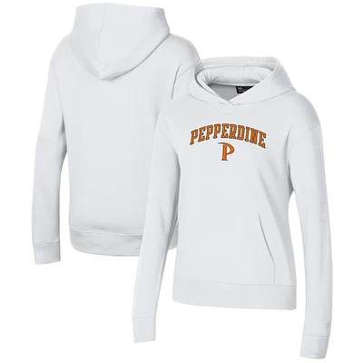 Women's Under Armour White Pepperdine Waves All Day Pullover Hoodie