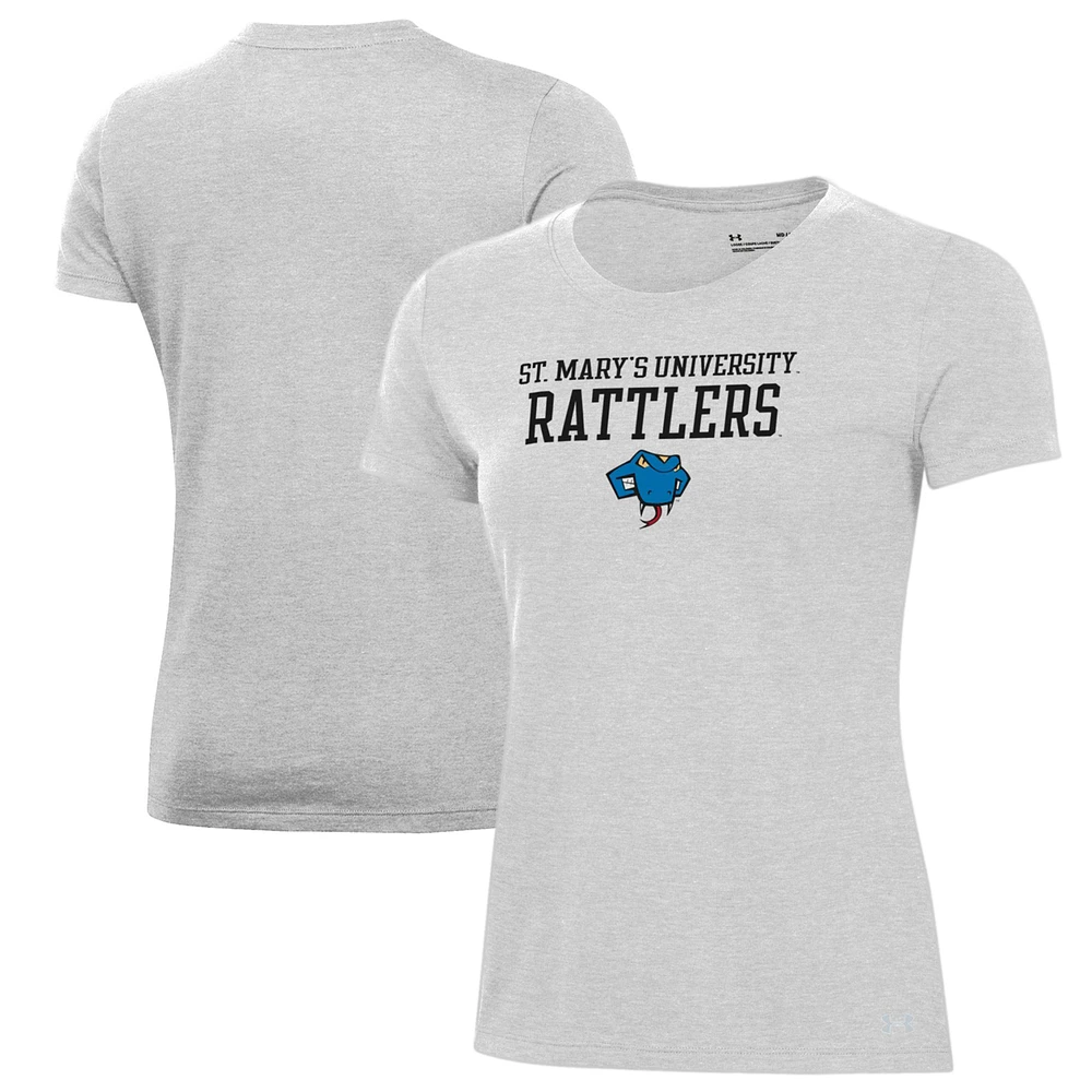 Women's Under Armour Gray St. Mary's University Rattlers Team Logo Performance T-Shirt