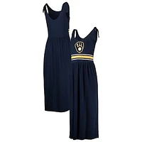 Women's G-III 4Her by Carl Banks Navy Milwaukee Brewers Game Over Maxi Dress