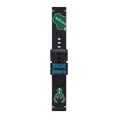 Tissot Black Milwaukee Bucks Official Leather Watch Strap