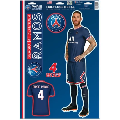 WinCraft Sergio Ramos Paris Saint-Germain 11'' x 17'' Multi-Use Player Decal Sheet