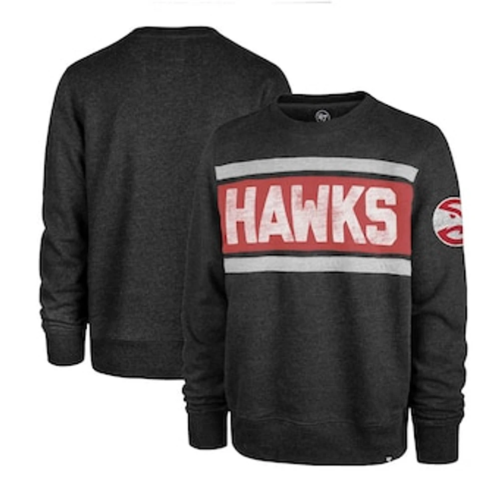 Men's '47 Heather Black Atlanta Hawks Tribeca Emerson Pullover Sweatshirt