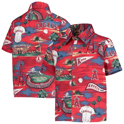 Youth Reyn Spooner Blue Los Angeles Angels Scenic Button-Up Top