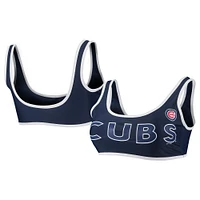 Women's G-III 4Her by Carl Banks Navy Chicago Cubs Southpaw Bikini Top