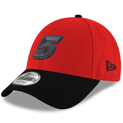 Men's New Era Scarlet/Black Kyle Larson 9FORTY Snapback Adjustable Hat