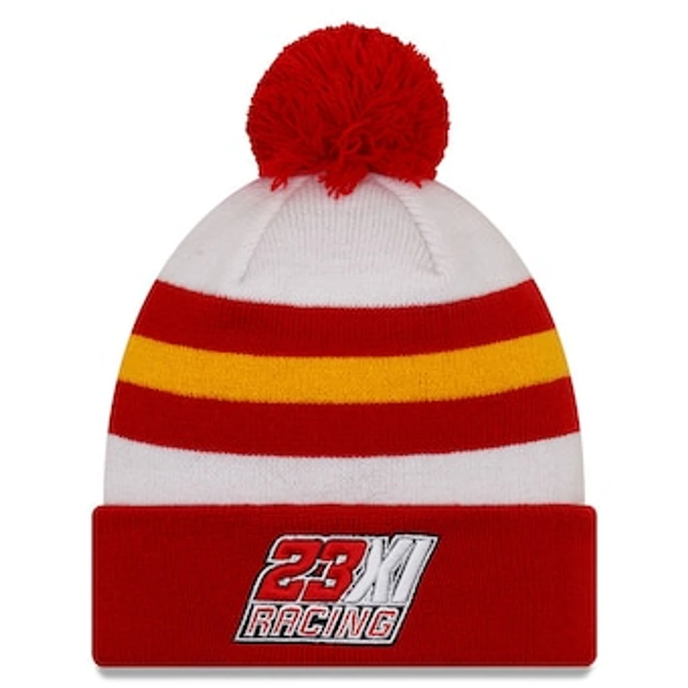 Men's New Era Red/White Bubba Wallace McDonald's Knit Pom Cuff Beanie