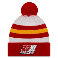 Men's New Era Red/White Bubba Wallace McDonald's Knit Pom Cuff Beanie