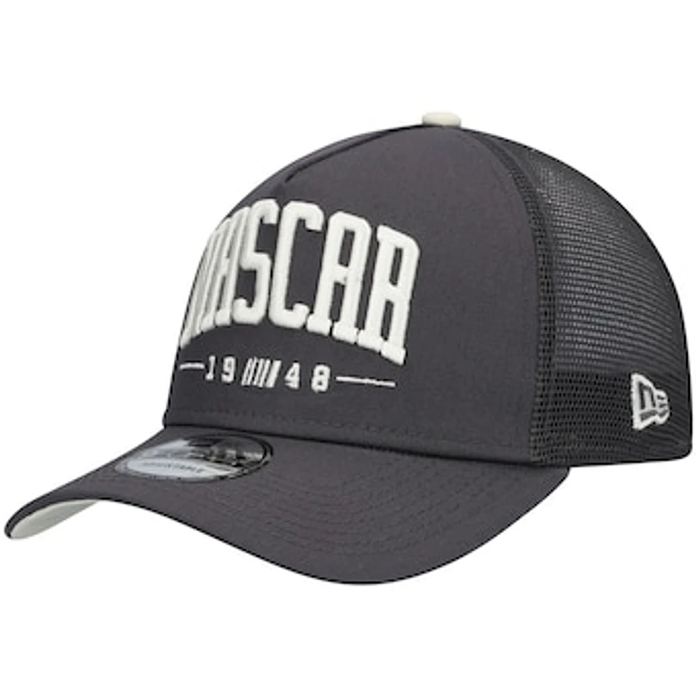 Men's New Era Gray NASCAR A-Frame 9FORTY Snapback Hat