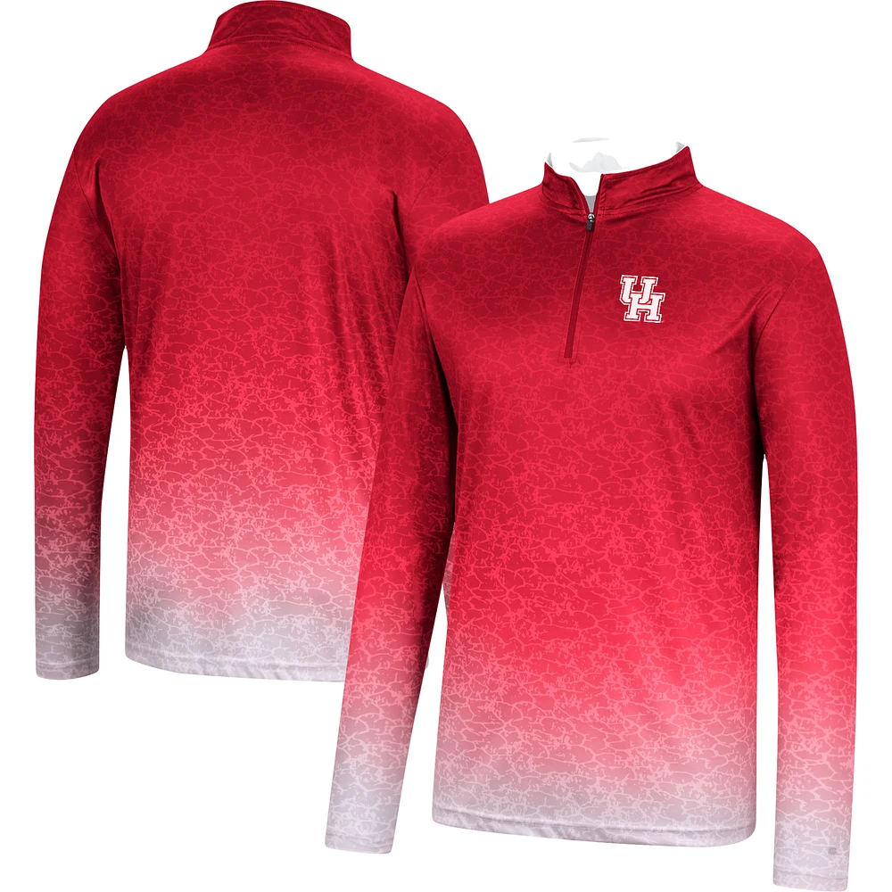 Men's Colosseum Red Houston Cougars Walter Quarter-Zip Windshirt