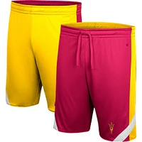 Men's Colosseum Maroon/Gold Arizona State Sun Devils Am I Wrong Reversible Shorts