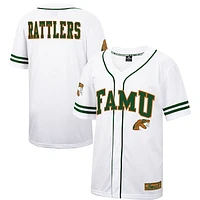 Men's Colosseum White Florida A&M Rattlers Free Spirited Mesh Button-Up Baseball Jersey