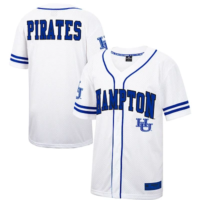 Men's Colosseum White Hampton Pirates Free Spirited Mesh Button-Up Baseball Jersey