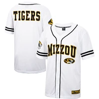 Men's Colosseum White Missouri Tigers Free Spirited Mesh Button-Up Baseball Jersey